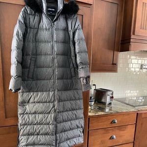 Brand new Lands End XL TALL coat. Very silky and warm! blk fur around hood